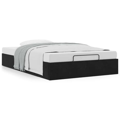 Struttura Letto Pouf Senza Materasso Nero 120x190 cm Velluto