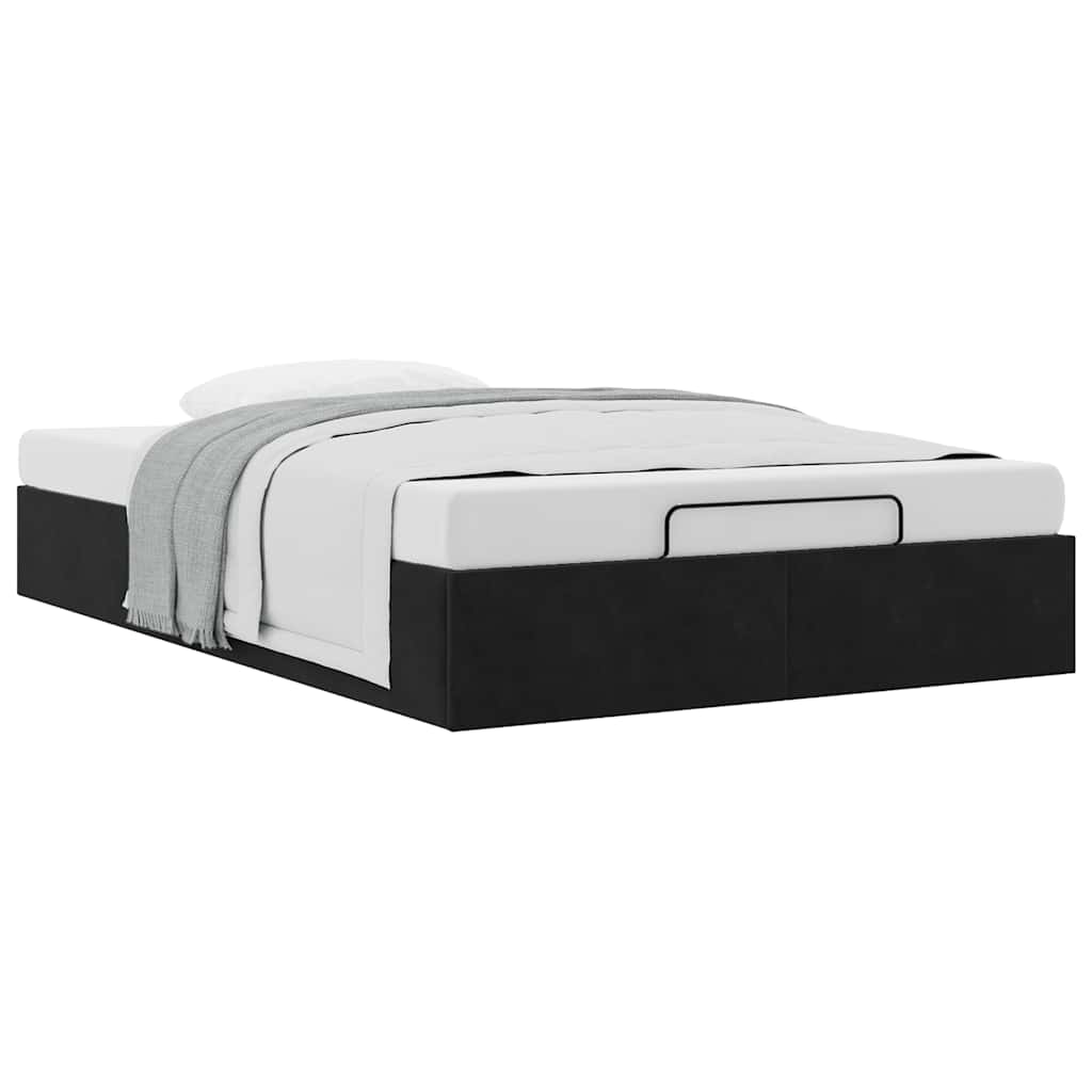 Struttura Letto Pouf Senza Materasso Nero 120x190 cm Velluto | homemem39