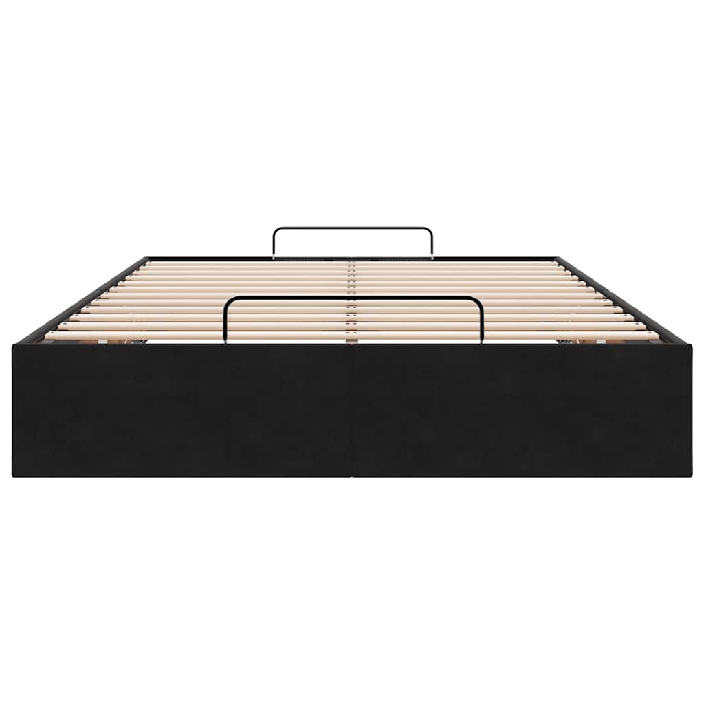 Struttura Letto Pouf Senza Materasso Nero 120x190 cm Velluto