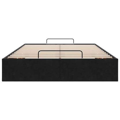 Struttura Letto Pouf Senza Materasso Nero 120x190 cm Velluto