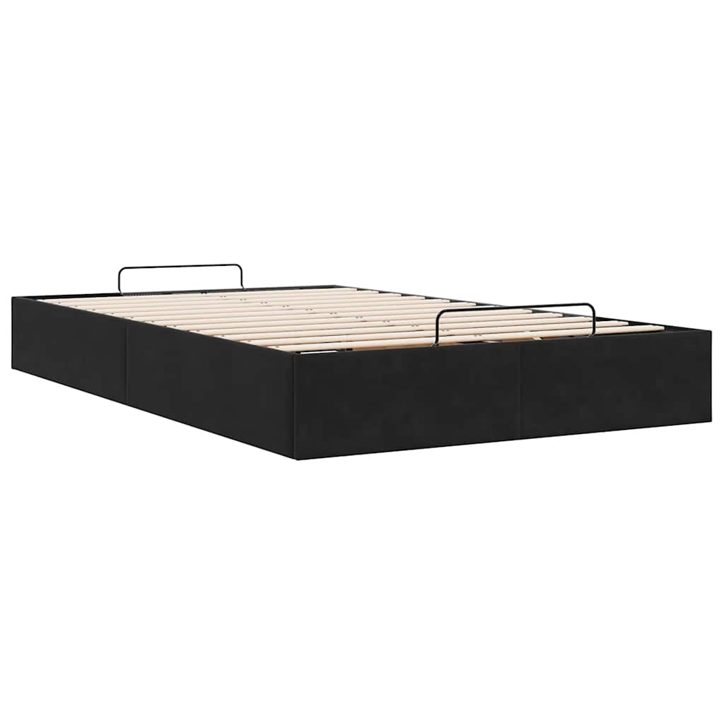 Struttura Letto Pouf Senza Materasso Nero 120x190 cm Velluto
