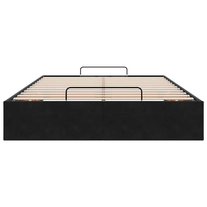 Struttura Letto Pouf Senza Materasso Nero 120x200 cm Velluto - homemem39