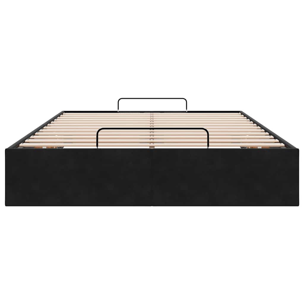 Struttura Letto Pouf Senza Materasso Nero 120x200 cm Velluto