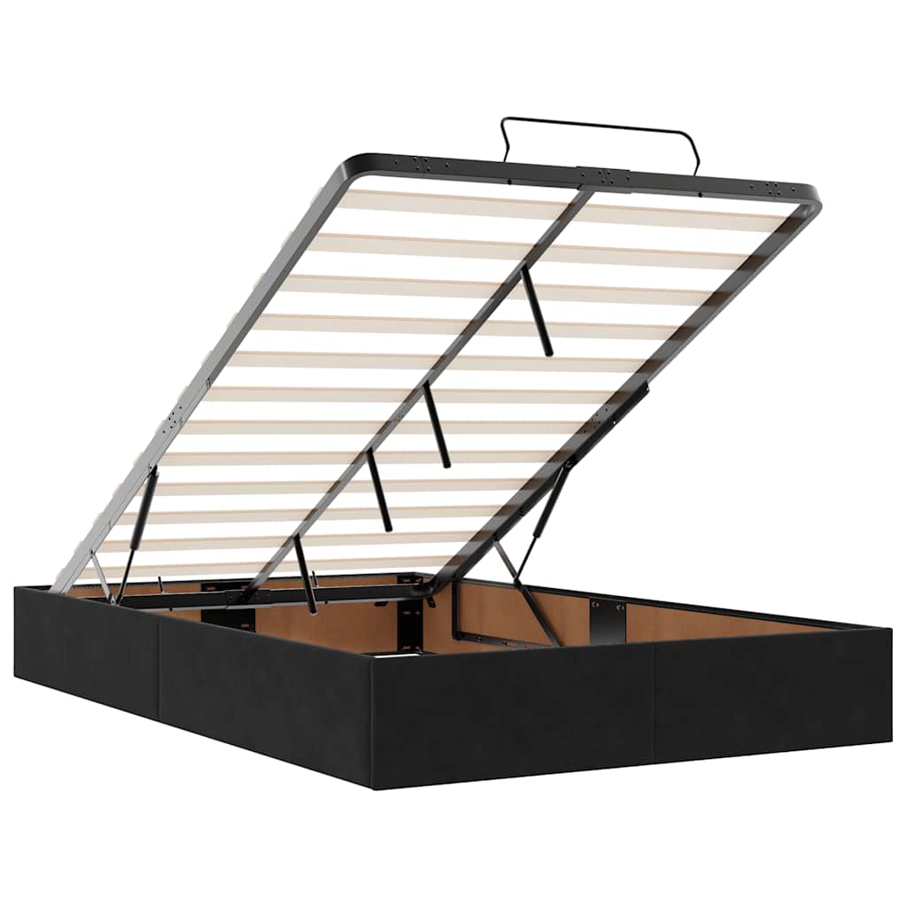 Struttura Letto Pouf Senza Materasso Nero 120x200 cm Velluto - homemem39