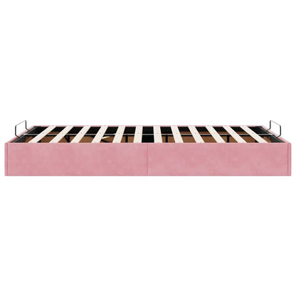 Struttura Letto Pouf Senza Materasso Rosa 120x200 cm Velluto | homemem39