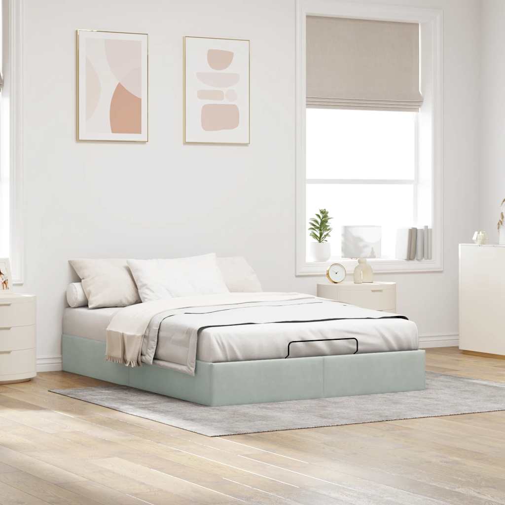 Struttura Letto Pouf Senza Materasso 140x190 cm Velluto | homemem39