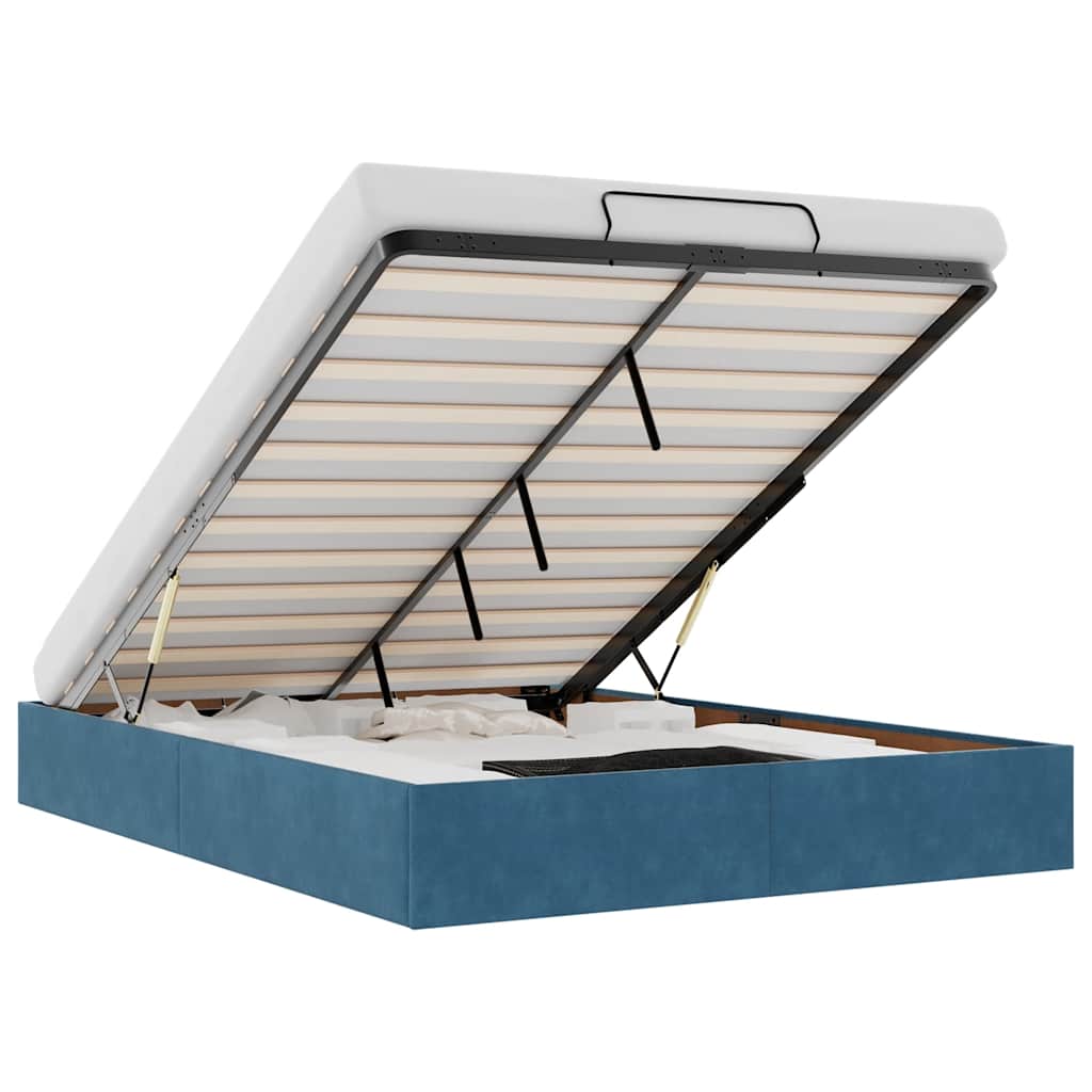 Struttura Letto Pouf senza Materasso 140x190 cm in Velluto - homemem39