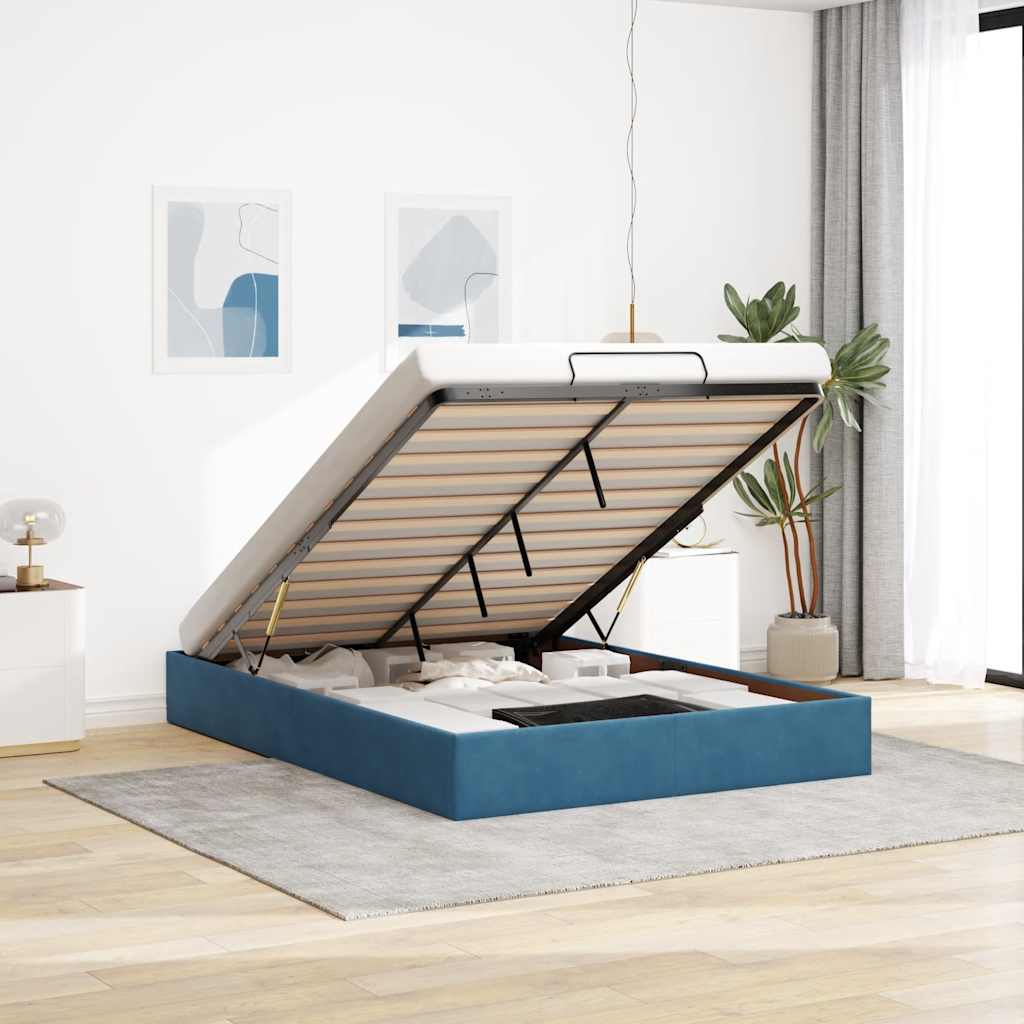 Struttura Letto Pouf senza Materasso 140x190 cm in Velluto - homemem39