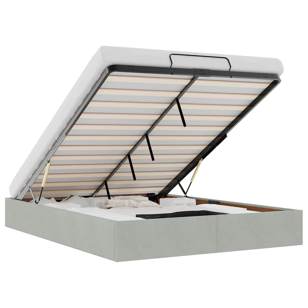 Struttura Letto Pouf senza Materasso 140x200 cm in Velluto