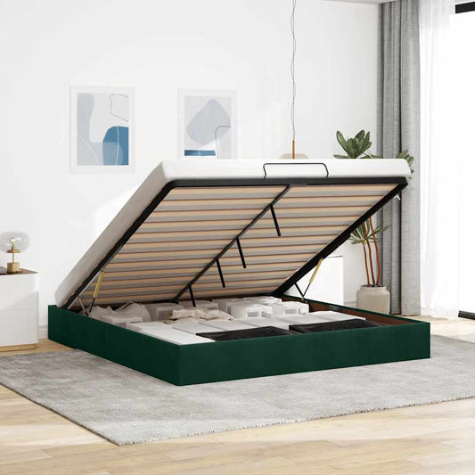 Struttura Letto Pouf senza Materasso 160x200 cm in Velluto | homemem39