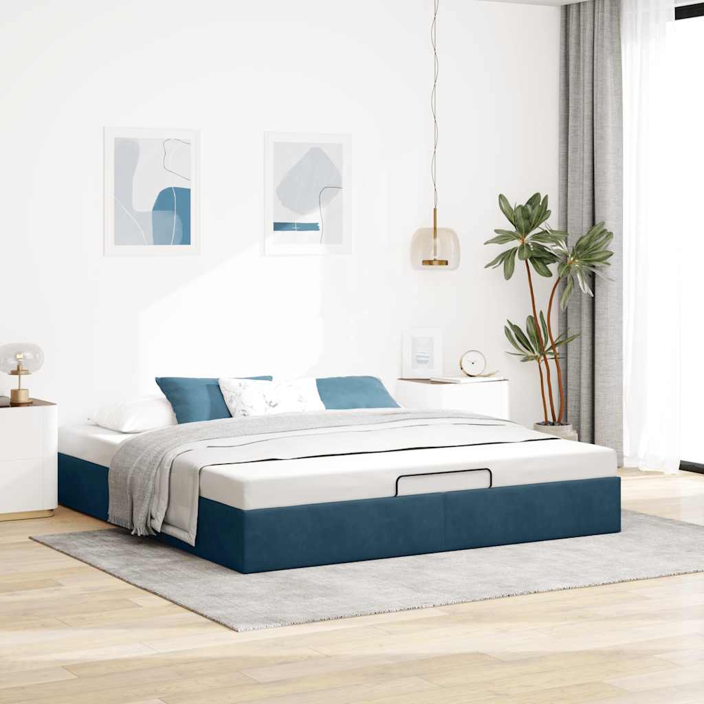 Struttura Letto Pouf senza Materasso 160x200 cm in Velluto | homemem39