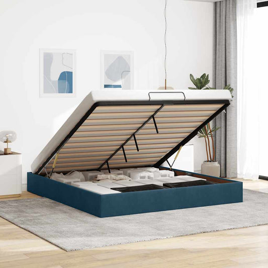 Struttura Letto Pouf senza Materasso 160x200 cm in Velluto | homemem39