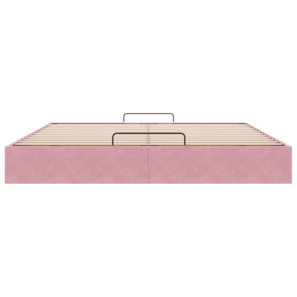 Struttura Letto Pouf senza Materasso Rosa 180x200 cm in Velluto