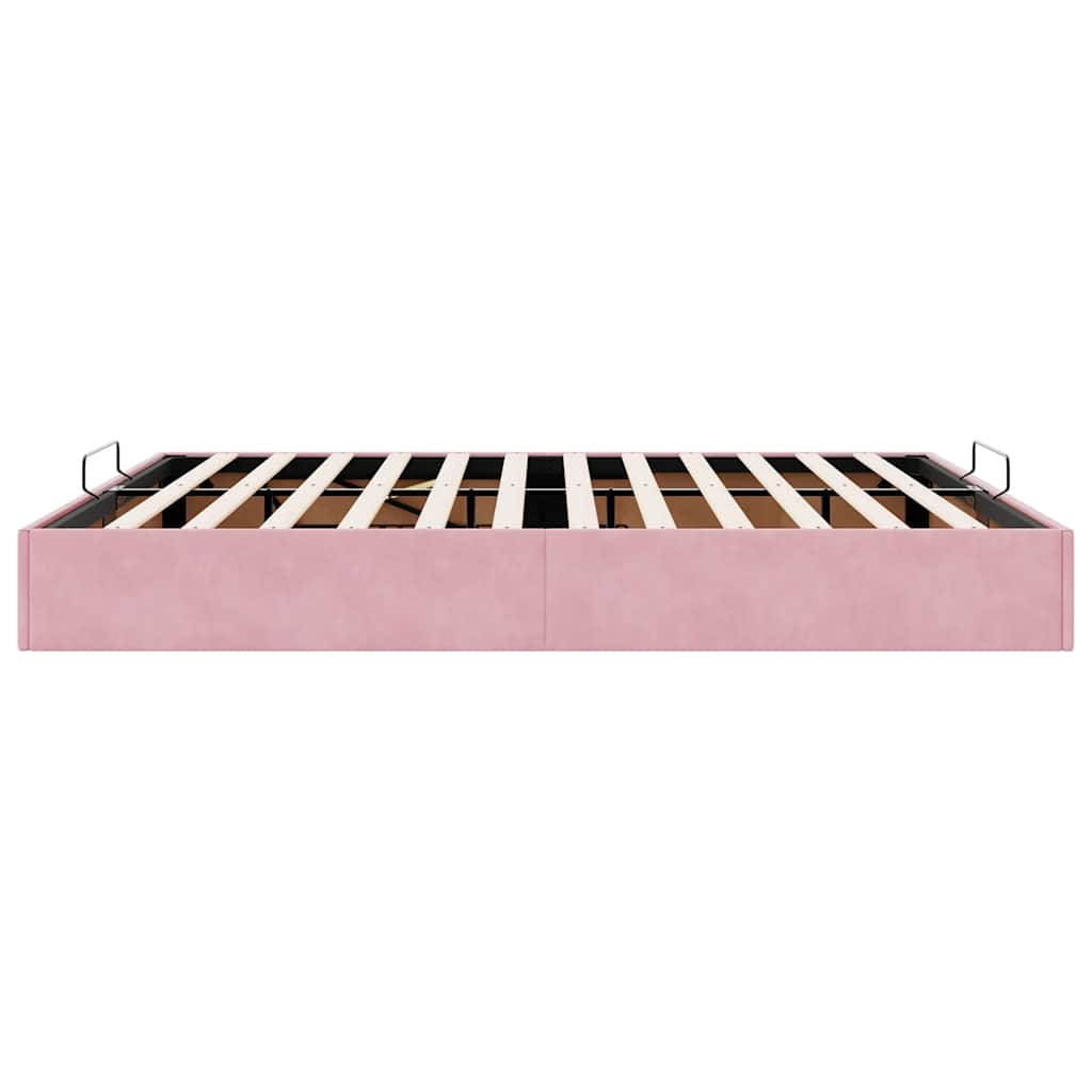 Struttura Letto Pouf senza Materasso Rosa 180x200 cm in Velluto