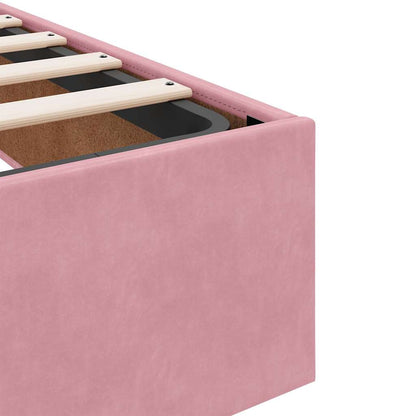 Struttura Letto Pouf senza Materasso Rosa 180x200 cm in Velluto