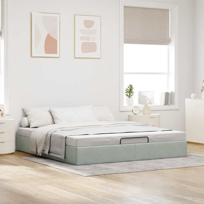 Struttura Letto Pouf senza Materasso 200x200 cm in Velluto | homemem39