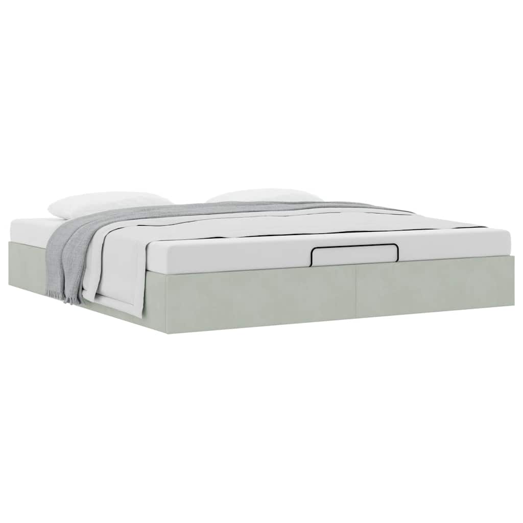 Struttura Letto Pouf senza Materasso 200x200 cm in Velluto | homemem39
