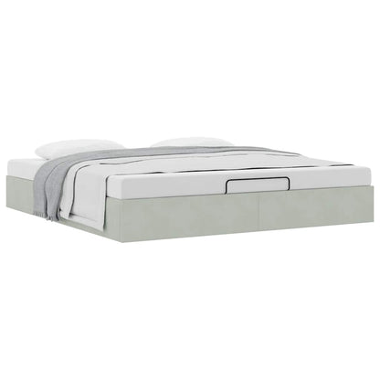 Struttura Letto Pouf senza Materasso 200x200 cm in Velluto | homemem39