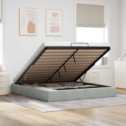 Struttura Letto Pouf senza Materasso 200x200 cm in Velluto | homemem39