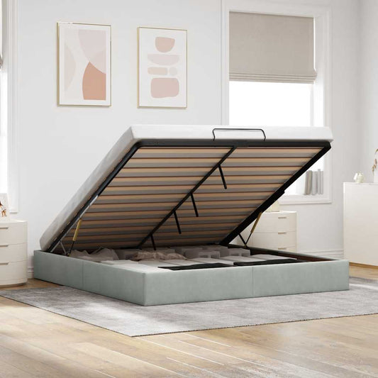 Struttura Letto Pouf senza Materasso 200x200 cm in Velluto | homemem39