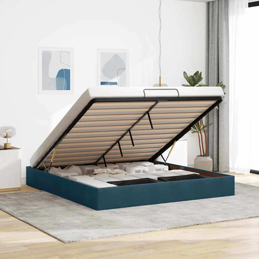 Struttura Letto Pouf senza Materasso 200x200 cm in Velluto | homemem39
