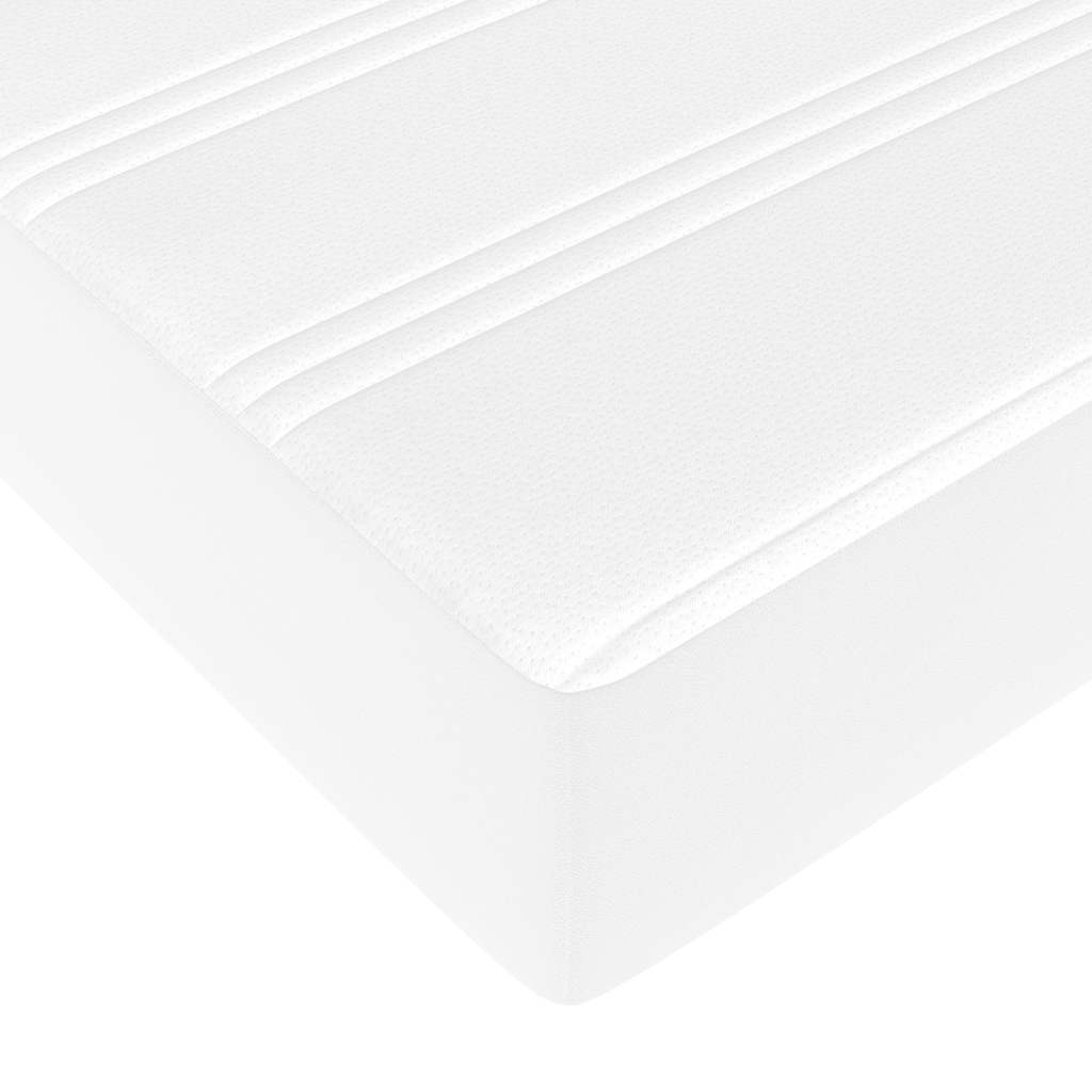 Struttura Letto Pouf con Materasso Bianco 90x190 cm Similpelle