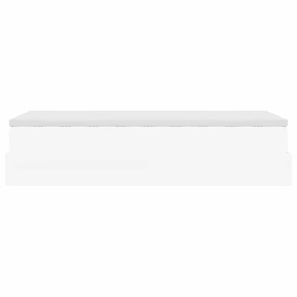 Struttura Letto Pouf con Materasso Bianco 90x190 cm Similpelle