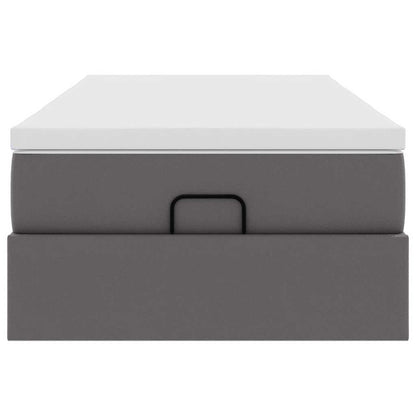 Struttura Letto Pouf con Materasso Grigio 90x190 cm Similpelle | homemem39