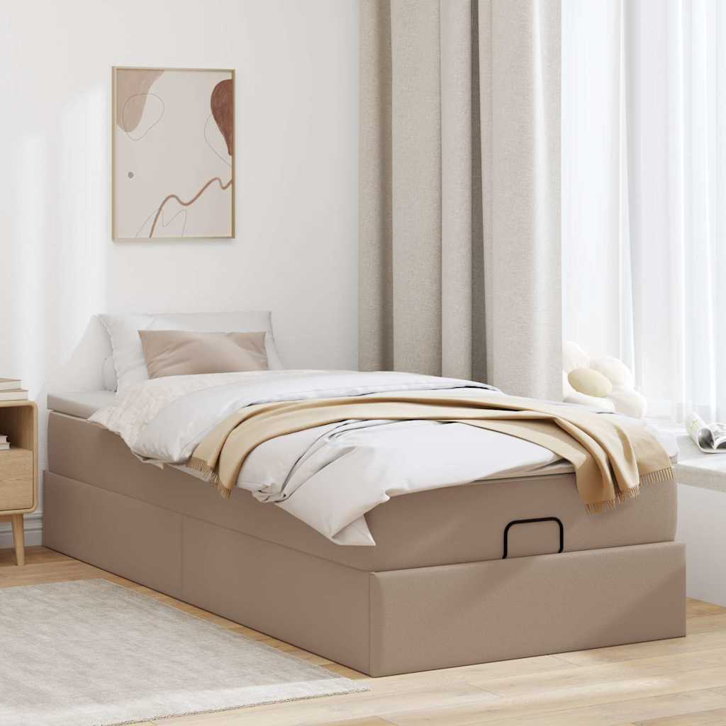 Struttura Letto Pouf con Materasso 90x190 cm Similpelle