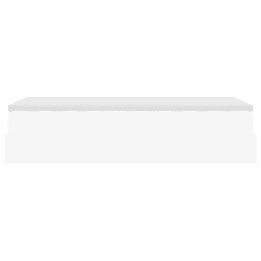 Struttura Letto Pouf con Materasso Bianco 90x200 cm Similpelle | homemem39