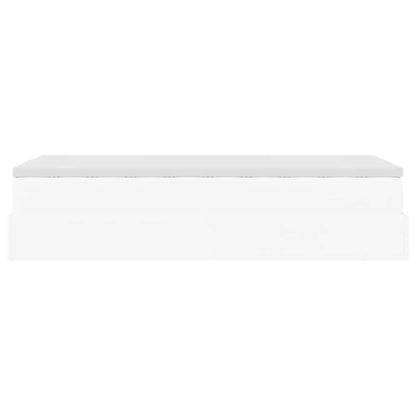 Struttura Letto Pouf con Materasso Bianco 100x200 cm Similpelle
