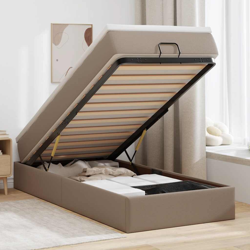 Struttura Letto Pouf con Materasso 100x200 cm Similpelle | homemem39