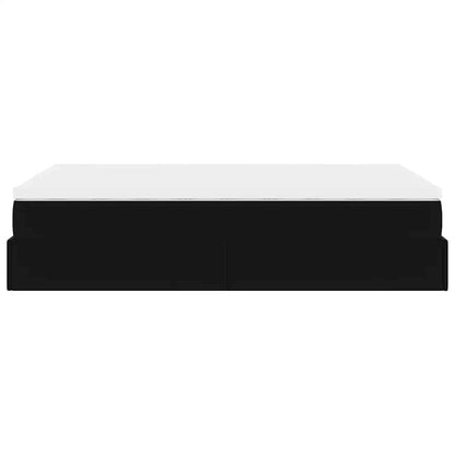 Struttura Letto Pouf con Materasso Nero 120x190 cm Similpelle - homemem39