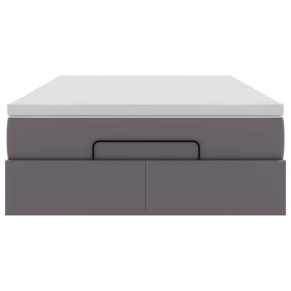 Struttura Letto Pouf con Materasso Grigio 120x190 cm Similpelle | homemem39