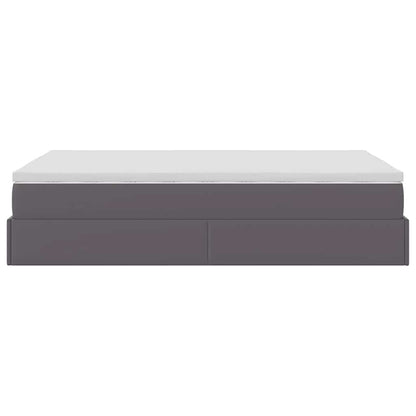 Struttura Letto Pouf con Materasso Grigio 120x190 cm Similpelle | homemem39