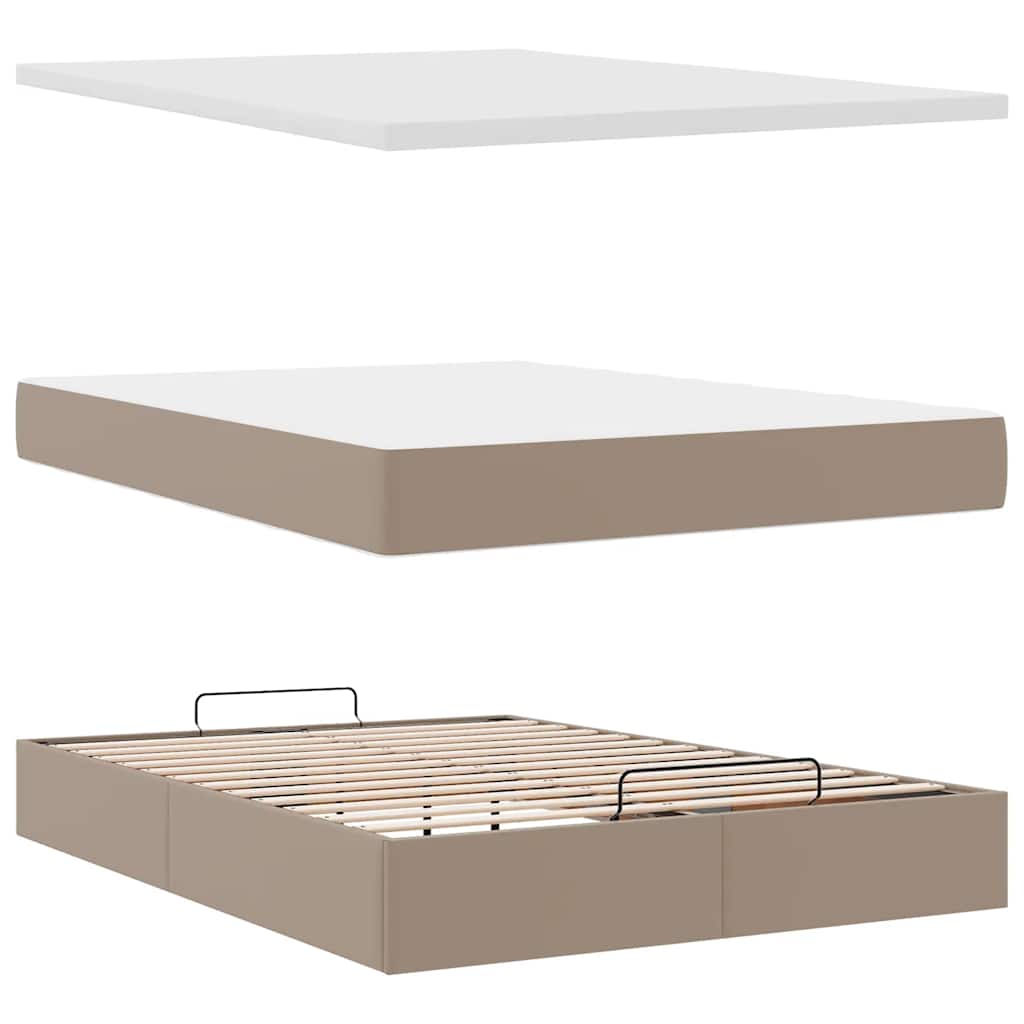 Struttura Letto Pouf con Materasso 140x190 cm Similpelle