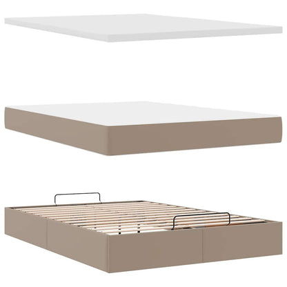 Struttura Letto Pouf con Materasso 140x190 cm Similpelle