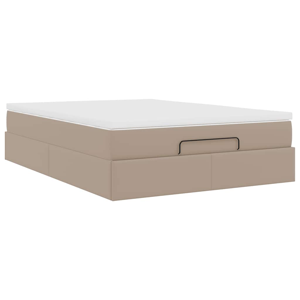Struttura Letto Pouf con Materasso 140x190 cm Similpelle