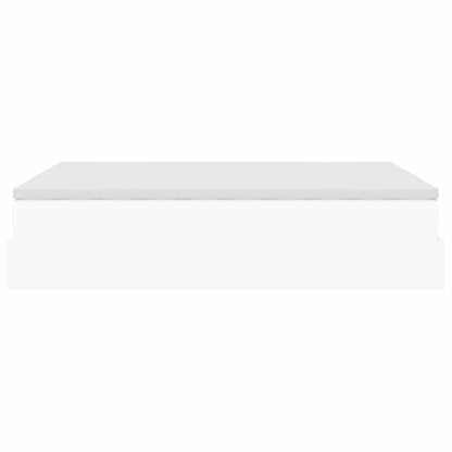 Struttura Letto Pouf con Materasso Bianco 140x200 cm Similpelle