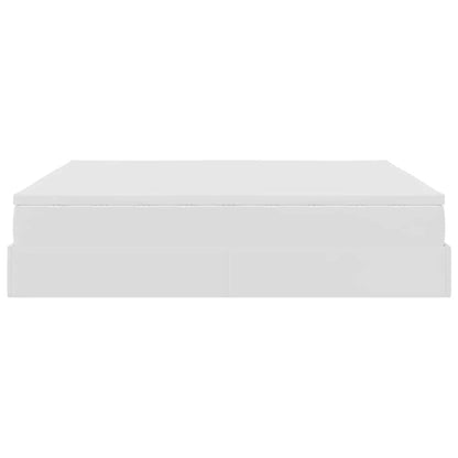 Struttura Letto Pouf con Materasso Bianco 160x200 cm Similpelle | homemem39