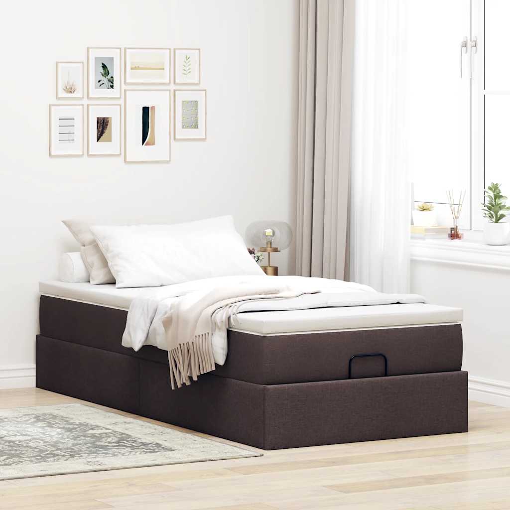 Struttura Letto Pouf con Materasso 80x200 cm in Tessuto