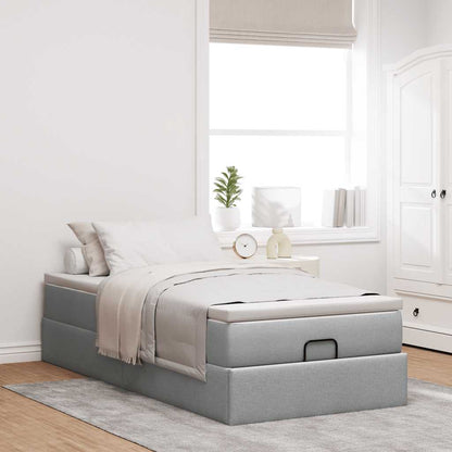 Struttura Letto Pouf con Materasso 90x190 cm in Tessuto | homemem39