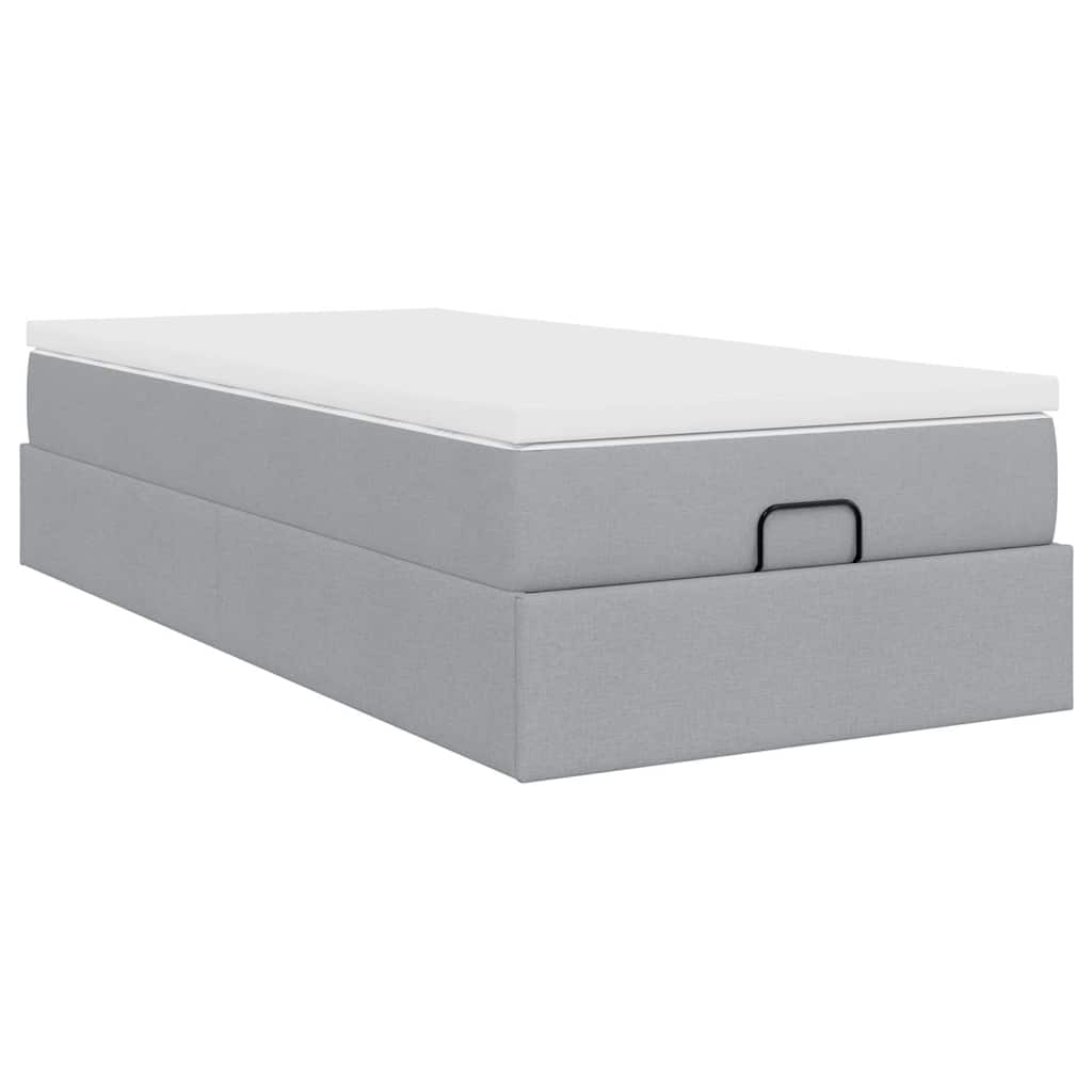 Struttura Letto Pouf con Materasso 90x190 cm in Tessuto | homemem39
