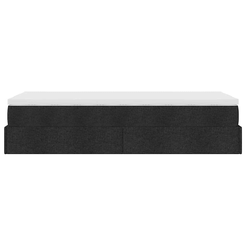 Struttura Letto Pouf con Materasso Nero 90x190 cm in Tessuto | homemem39
