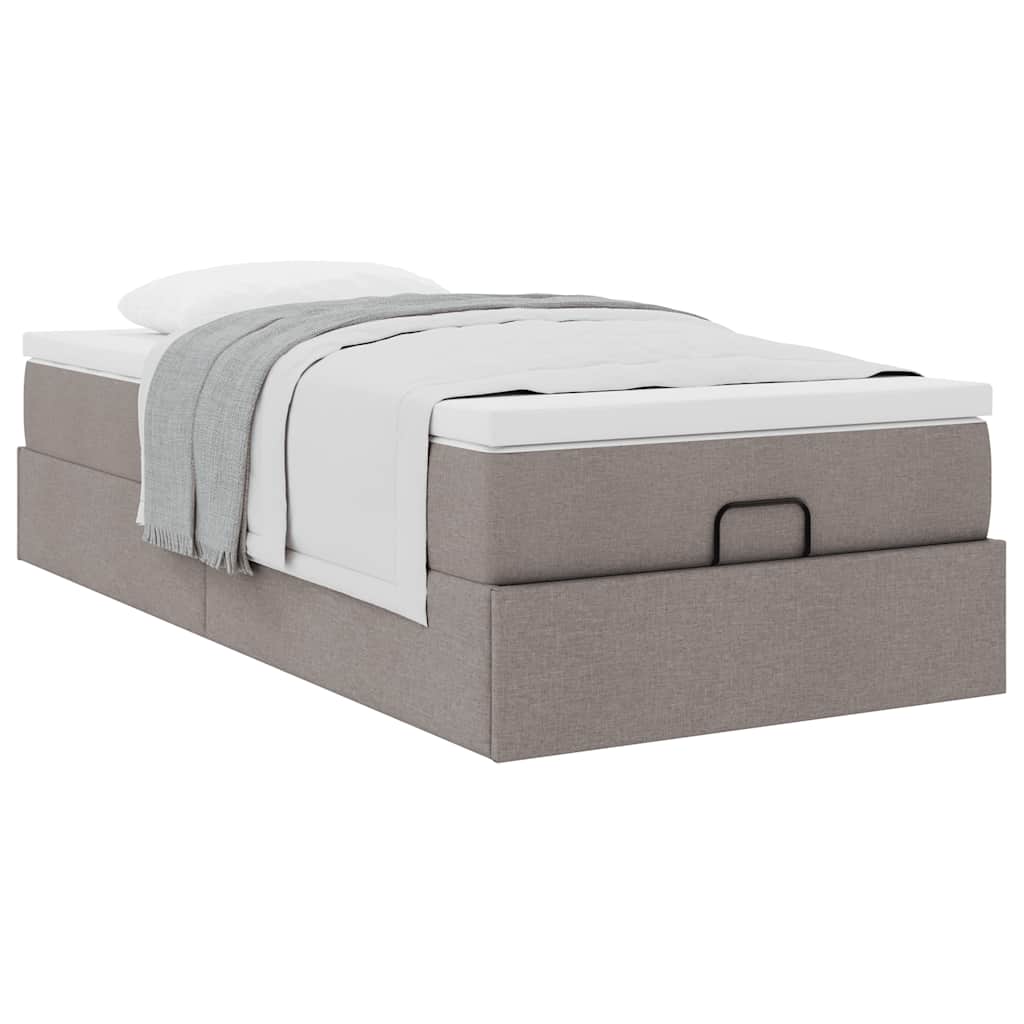 Struttura Letto Pouf con Materasso Tortora 90x190 cm in Tessuto | homemem39