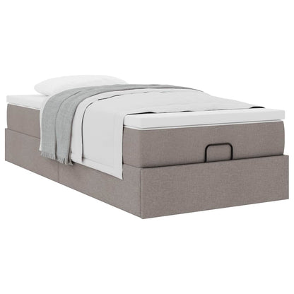 Struttura Letto Pouf con Materasso Tortora 90x190 cm in Tessuto | homemem39