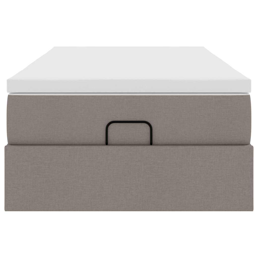 Struttura Letto Pouf con Materasso Tortora 90x190 cm in Tessuto | homemem39