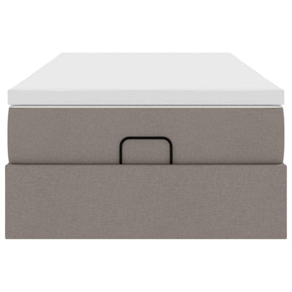 Struttura Letto Pouf con Materasso Tortora 90x190 cm in Tessuto | homemem39