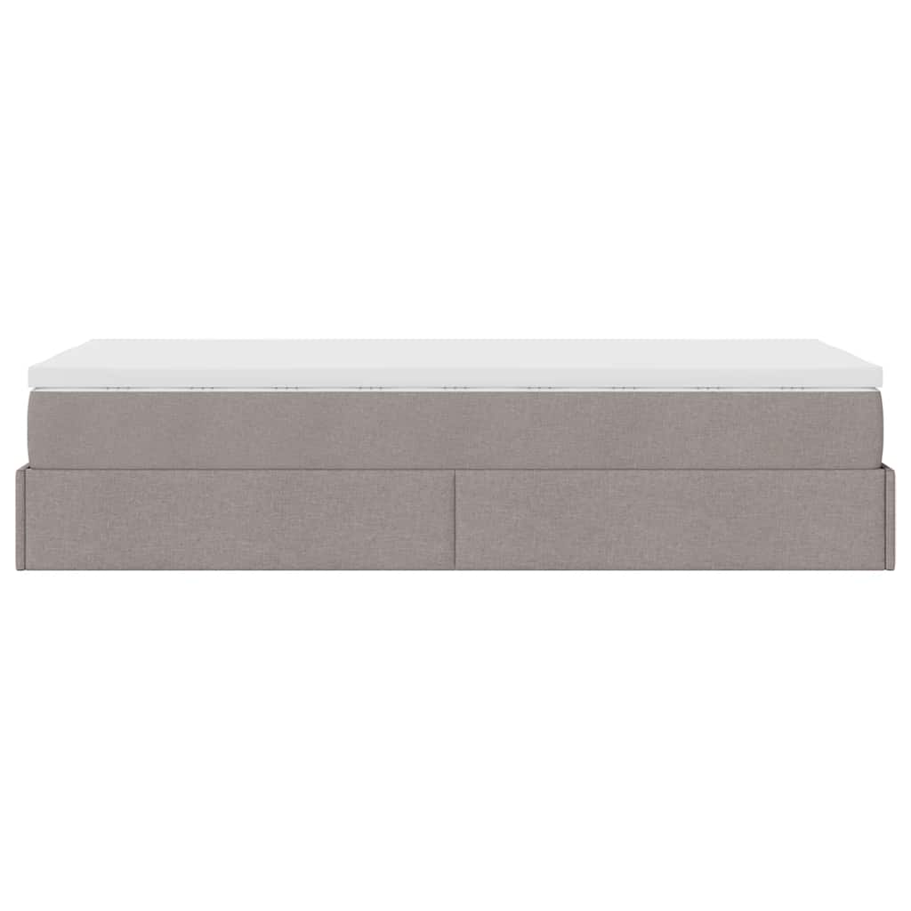 Struttura Letto Pouf con Materasso Tortora 90x190 cm in Tessuto | homemem39