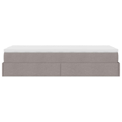 Struttura Letto Pouf con Materasso Tortora 90x190 cm in Tessuto | homemem39